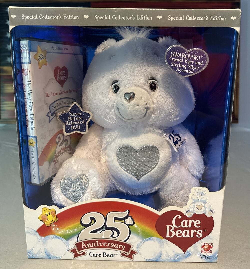 Care Bears 25th Anniversary White Bear Collector's Edition with DVD 2007 -NEW